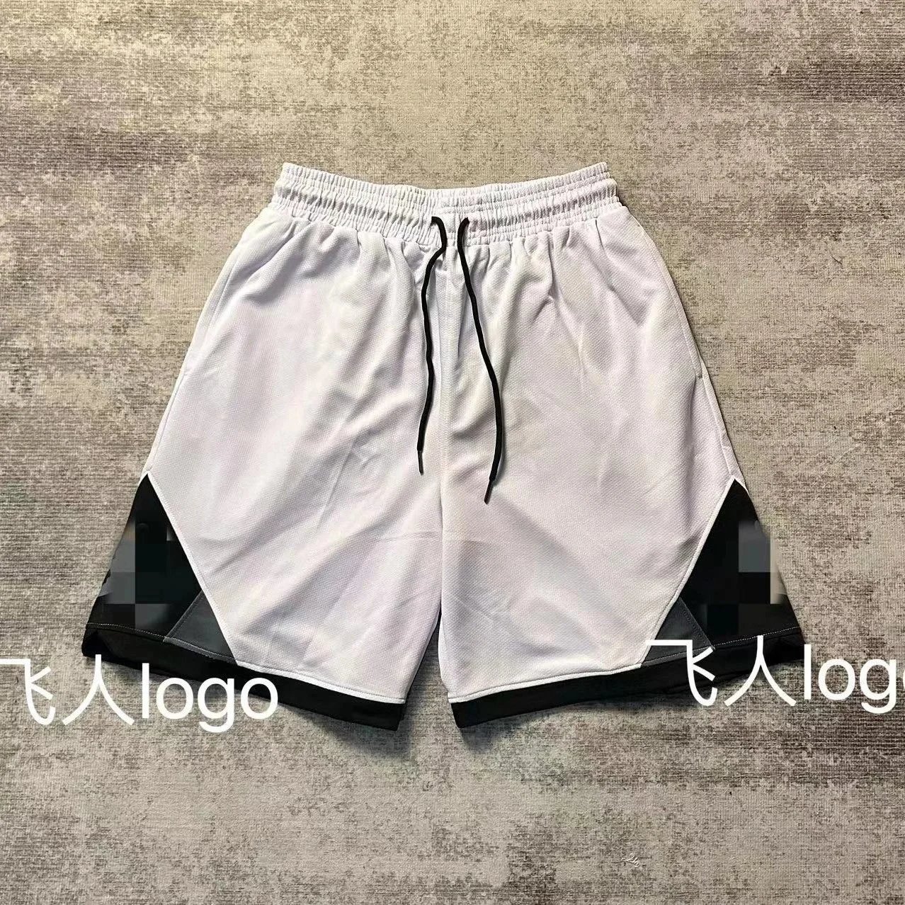 Athletic Mesh Shorts Black White Purple Sporty Basketball Shorts