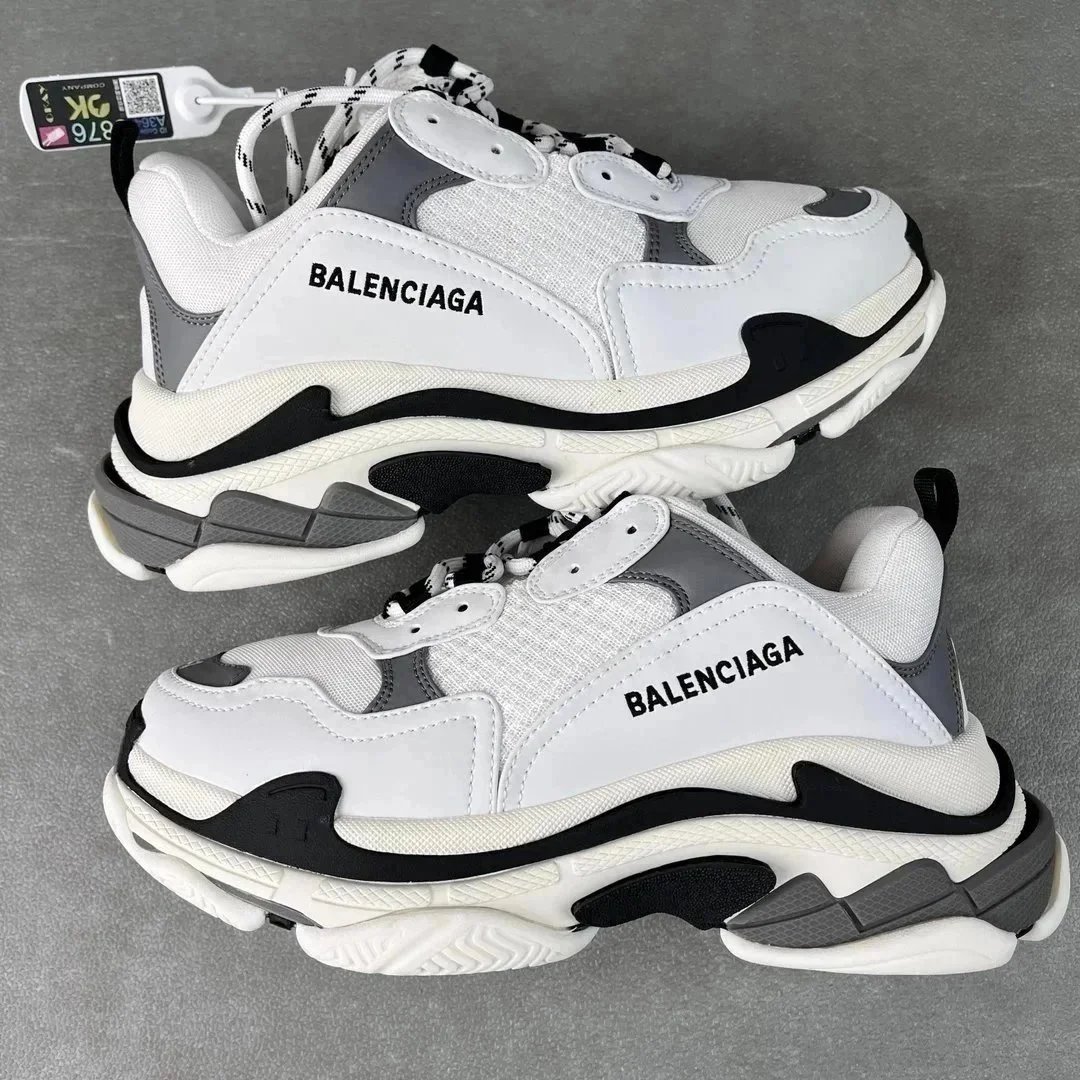 Balenciaga Triple S White Grey Black Chunky Sneakers