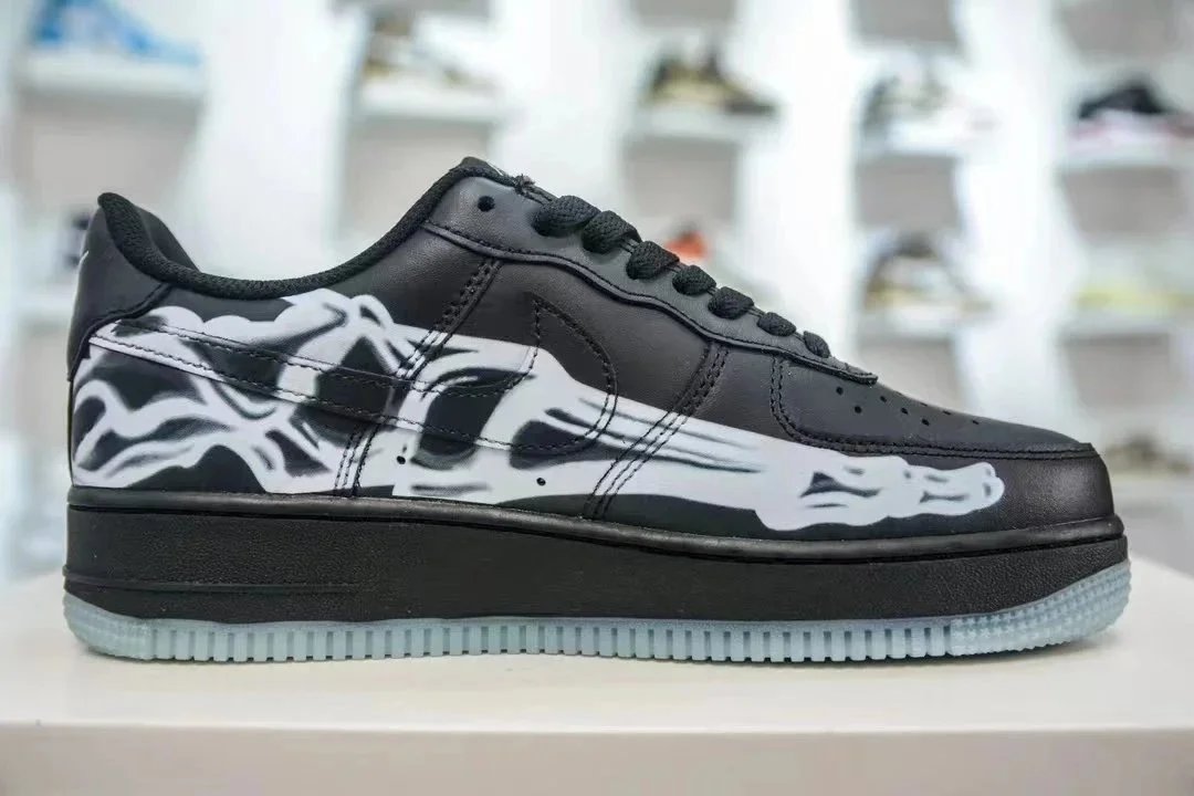 Nike Air Force 1 Black White Graphic Street Sneakers