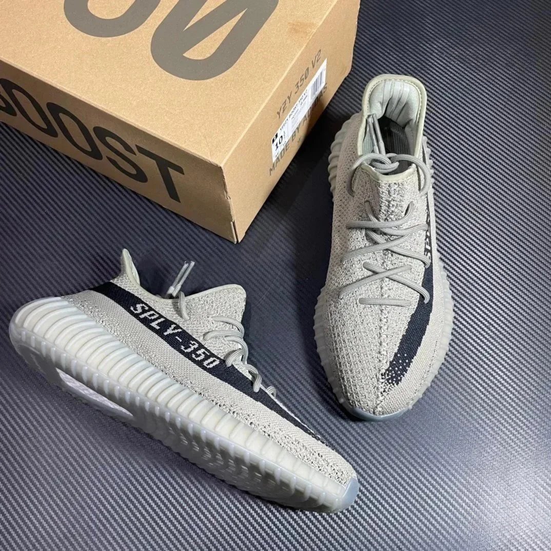 Adidas Yeezy Boost 350 Black Orange White Knit Sneakers