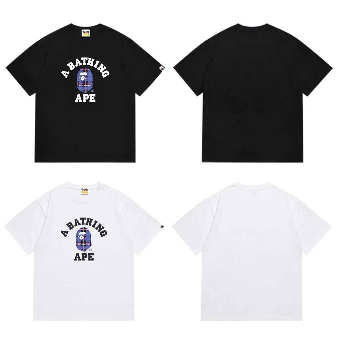 A Bathing Ape Graphic Print Black White Camo Streetwear T-Shirt