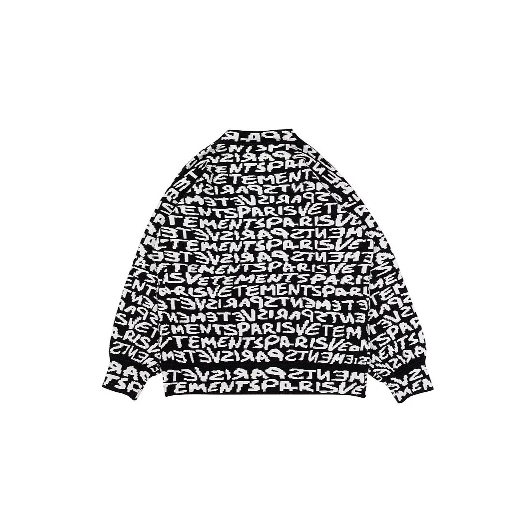 Vetements Paris Black Graphic Print Oversized Sweater