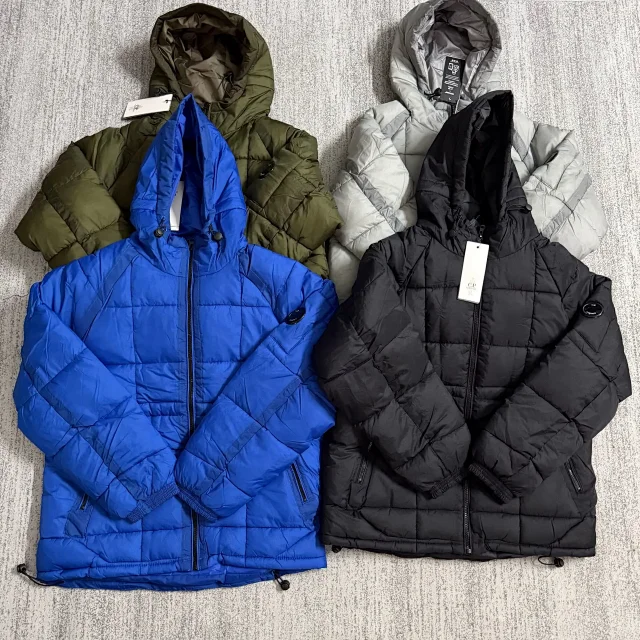 C.P. Company Jackets Hooded quilted puffer jacket with lens sleeve detail product detail image 3