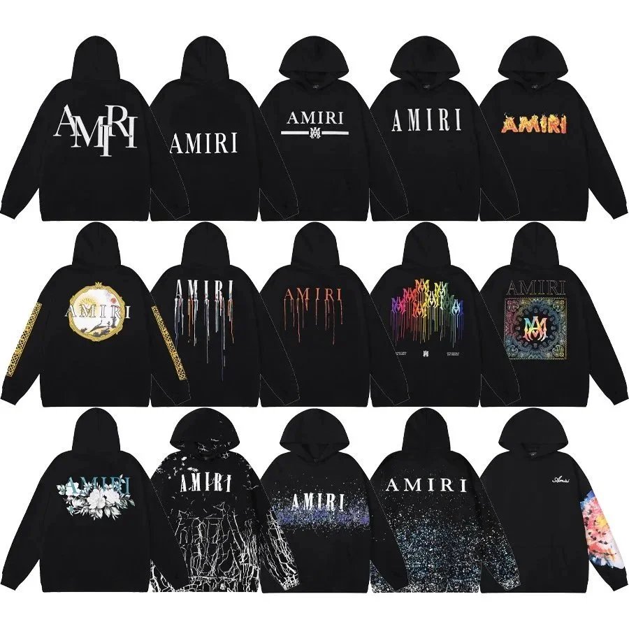 Amiri Hooded Sweatshirt Black White Graphic Streetwear