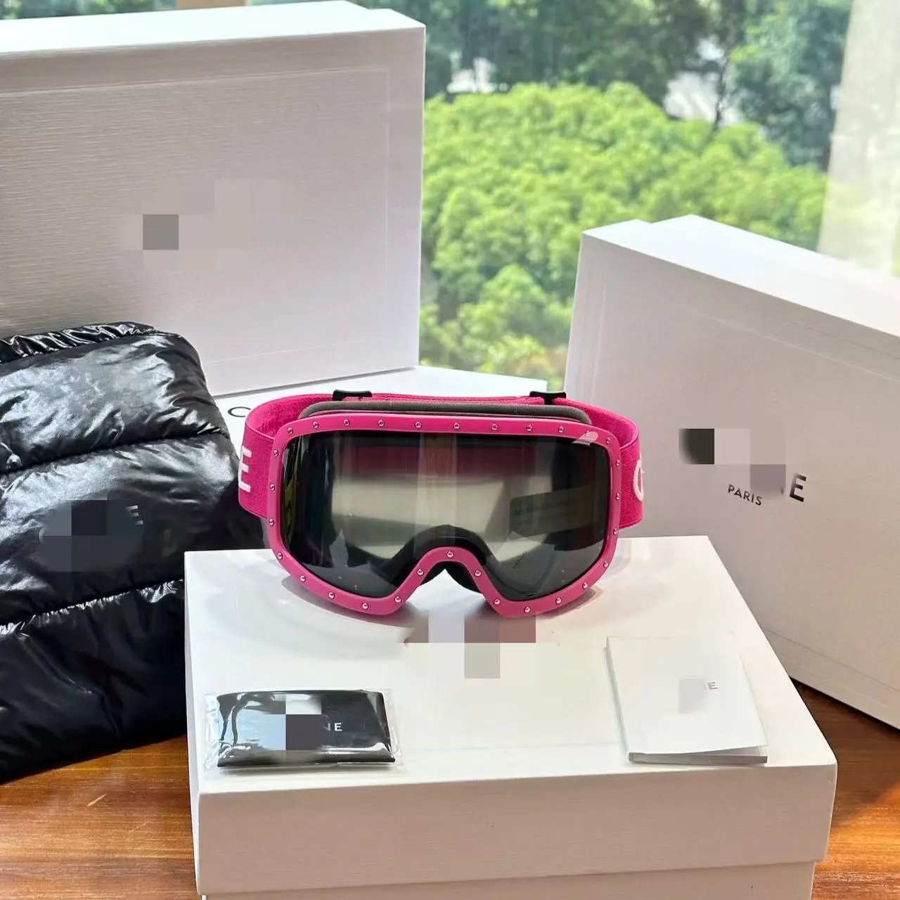 Louis Vuitton Eyewear Oversized Wraparound Ski Goggles — ce pink