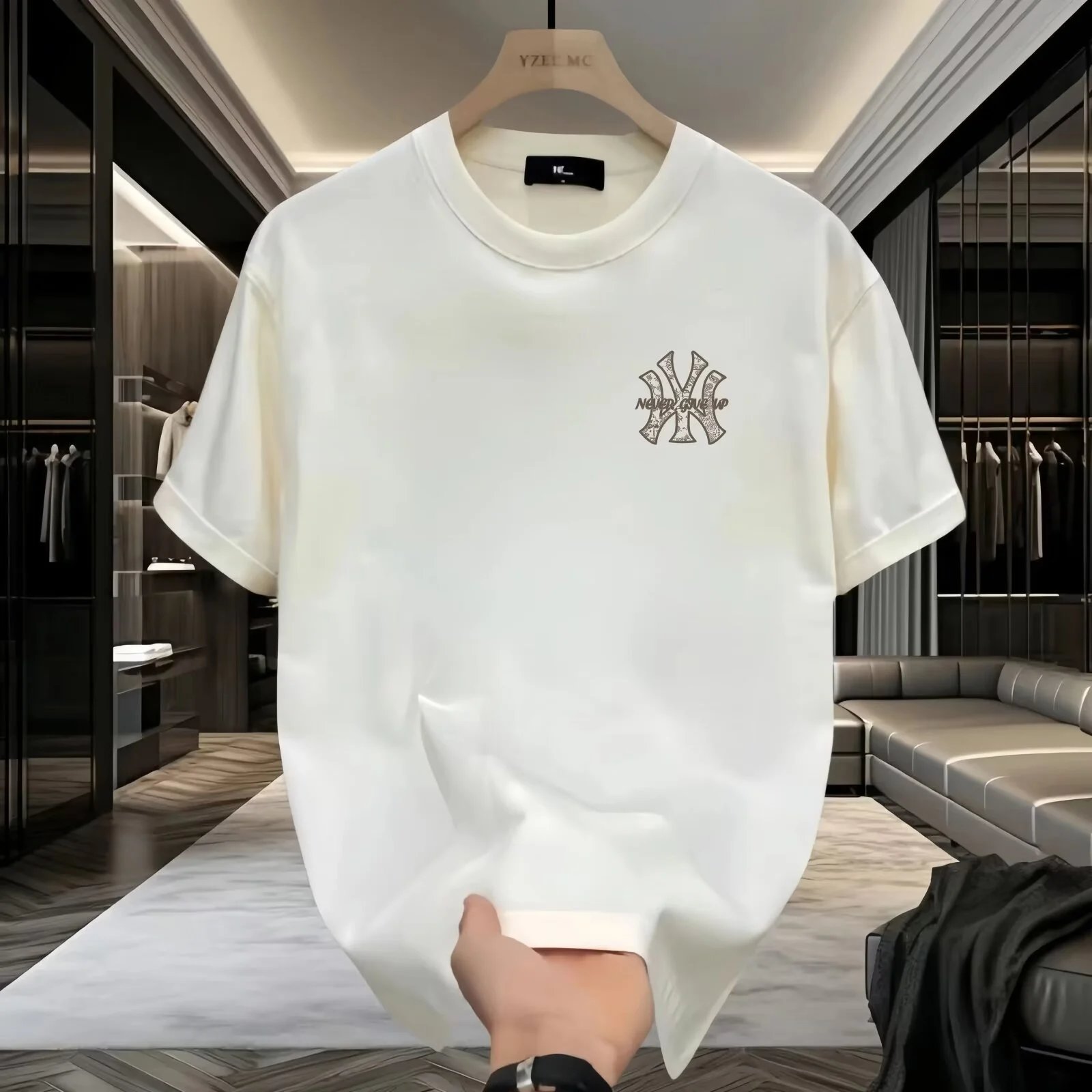 YZEL MC Navy Blue Graphic Logo Crewneck T-Shirt