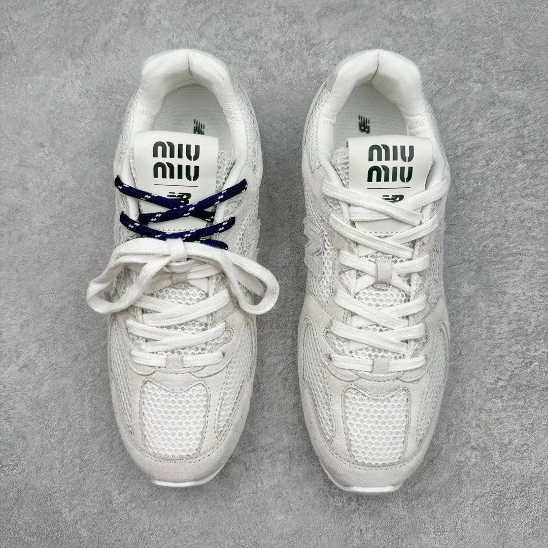 Miu Miu New Balance 530 White Mesh Sneakers