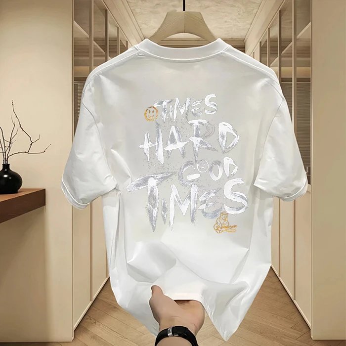 YZEE MC Graphic Print Black Oversized T-Shirt