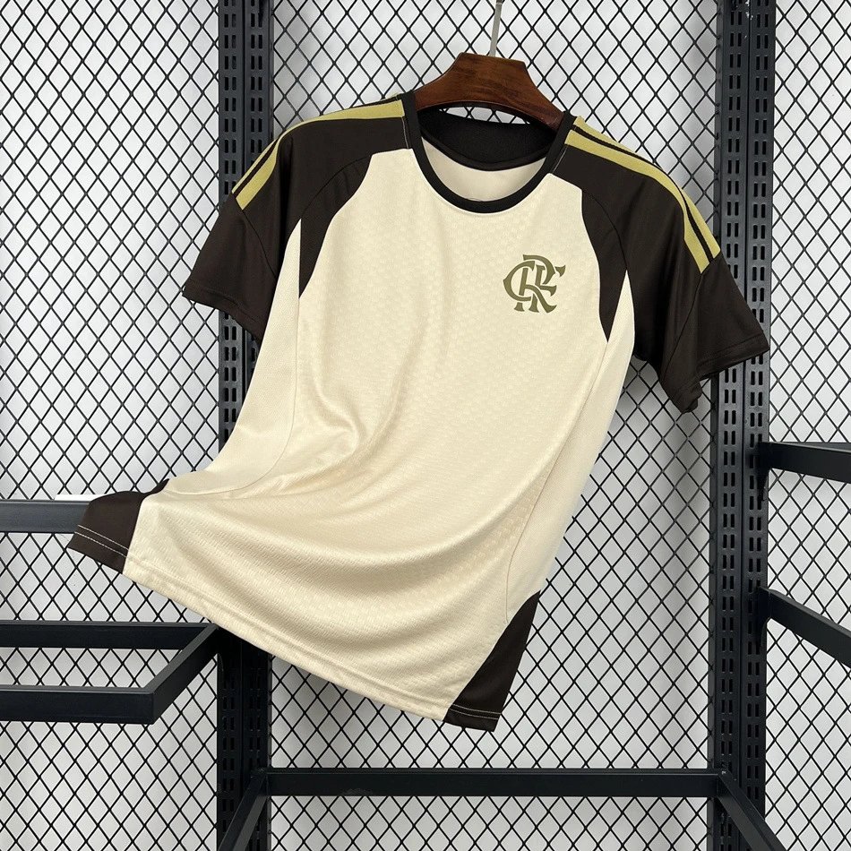 Flamengo Football Jerseys Short-Sleeve Club Crest Jersey — 2526 Flamenco Beige