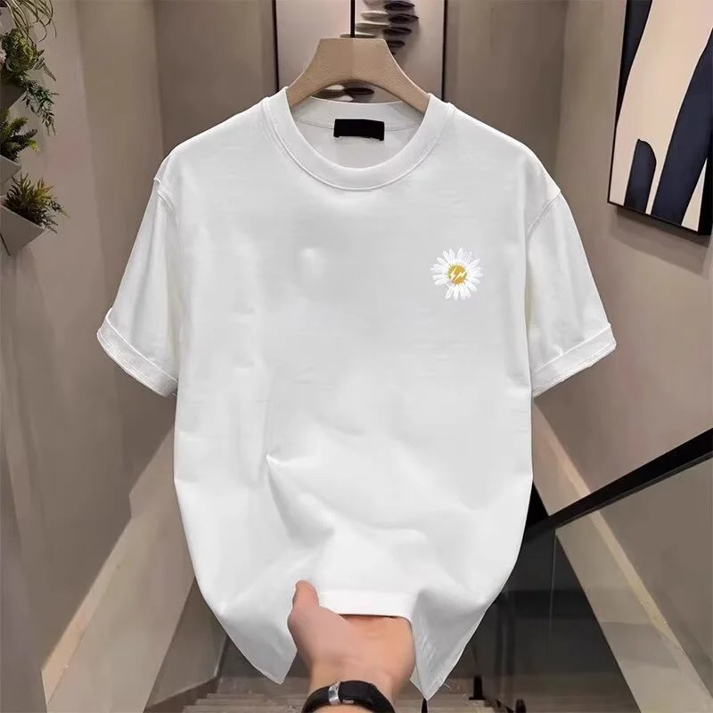 YZEE MC Daisy Embroidered Black Oversized T-Shirt