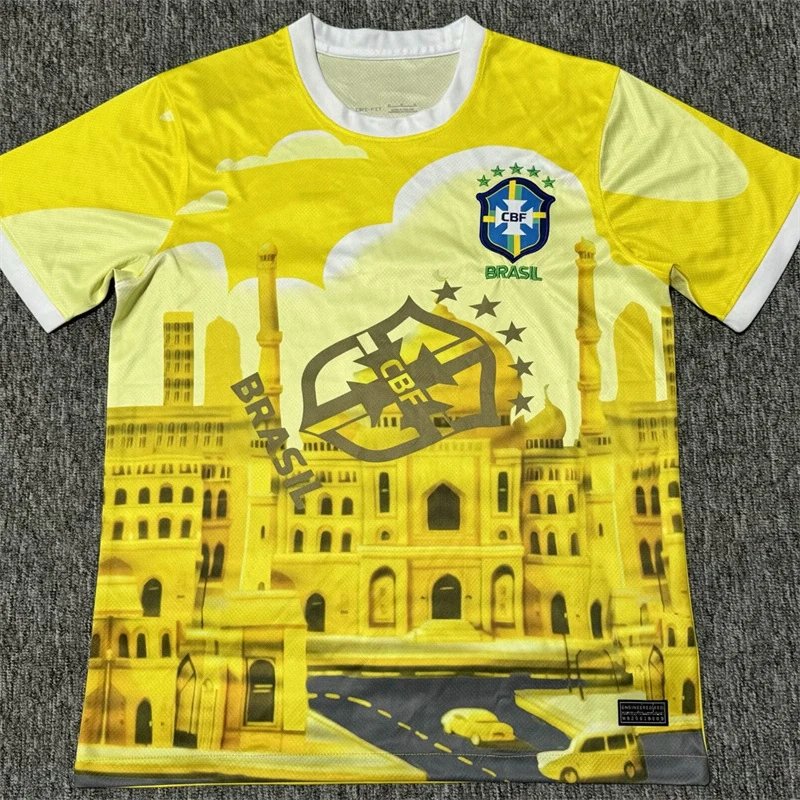 CBF Football Jerseys Brazil graphic jersey — 2425 Brazil City Edition Yellow