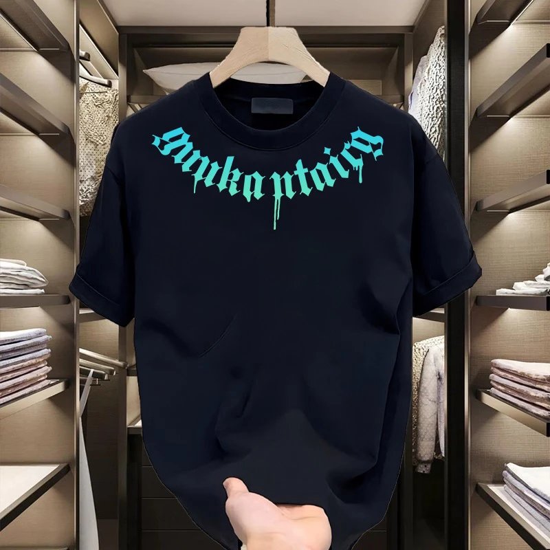 Black Graphic Print Crewneck T-Shirt Streetwear