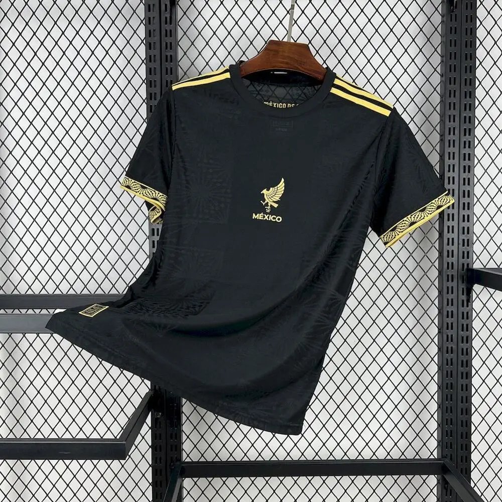 Unbranded Football Jerseys Mexico Crest Graphic Jersey — 2526 Mexico Gold Cup Edition Black