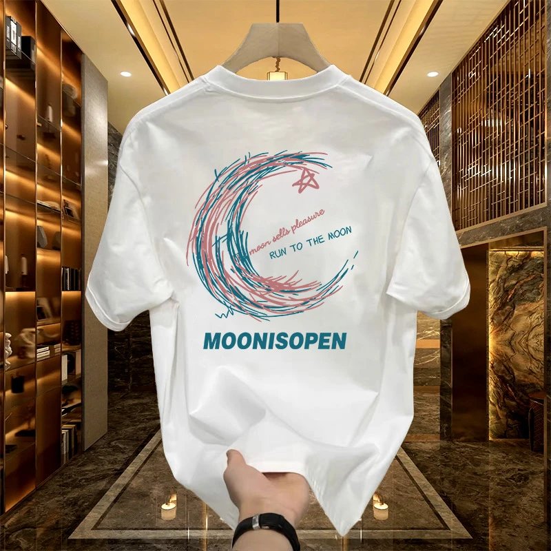 MOONISOPEN Graphic Print Black Oversized T-Shirt