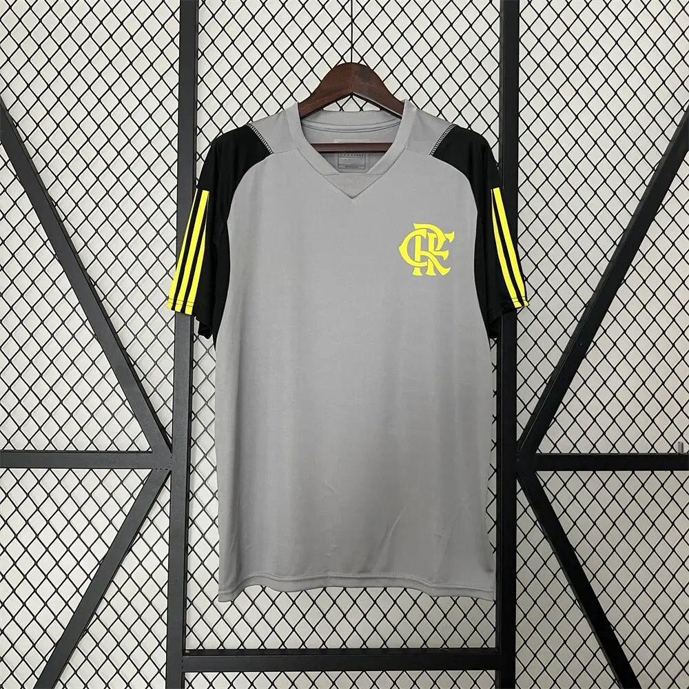 Flamengo Football Jerseys Short-Sleeve Club Crest Jersey — 2425 Flamengo training suit, gray