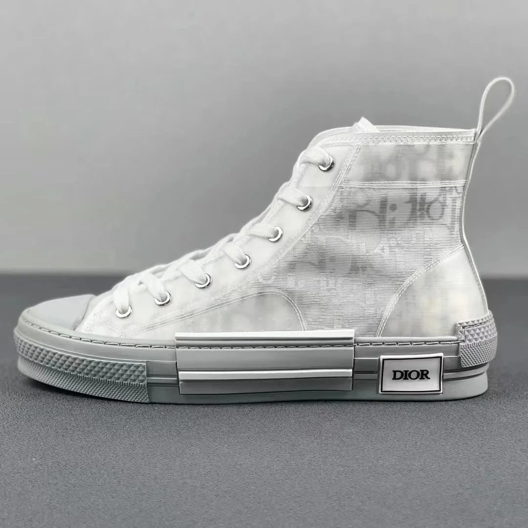 Dior B23 Light Blue Oblique Print High Top Sneakers