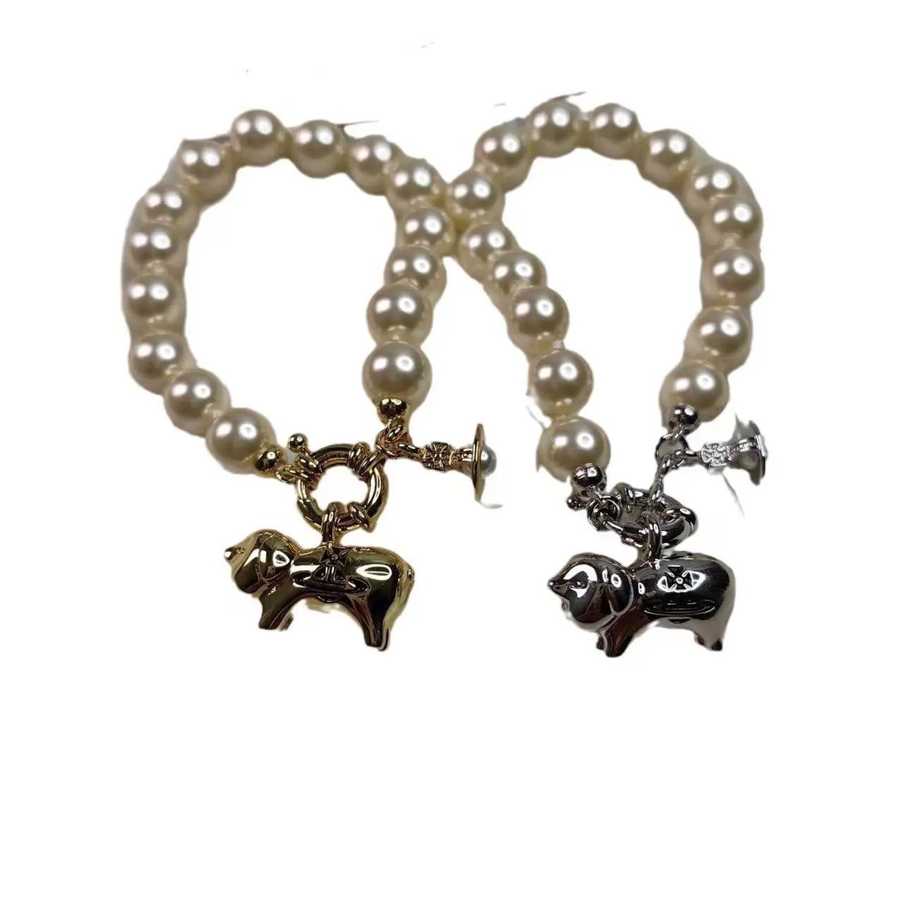 Vivienne Westwood Pearl Bead Cream Classic Bracelet