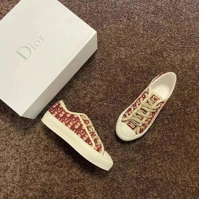 Dior Sneakers Walk'n'Dior low-top platform — Wine red