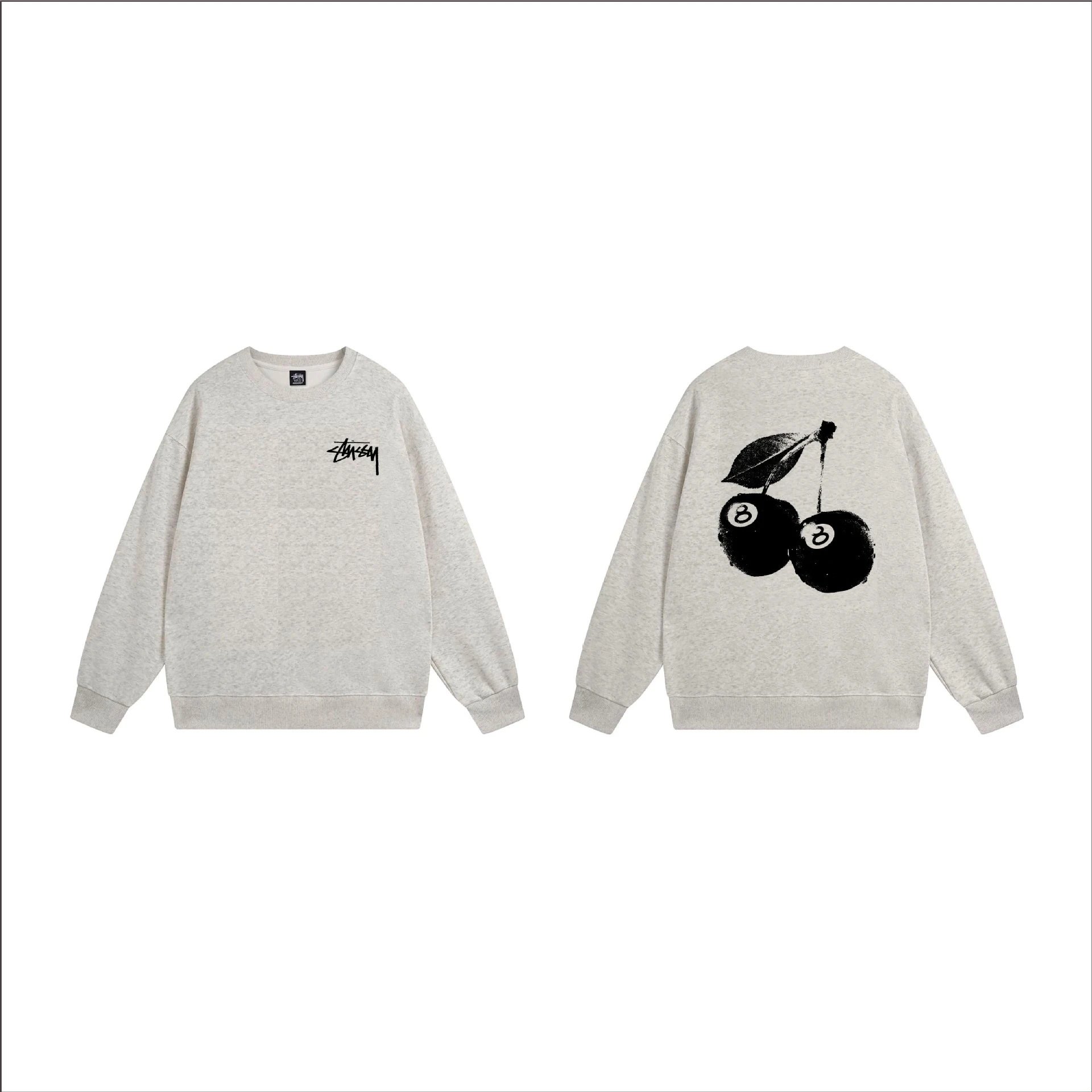Stussy Dice Graphic White Oversized Sweatshirt