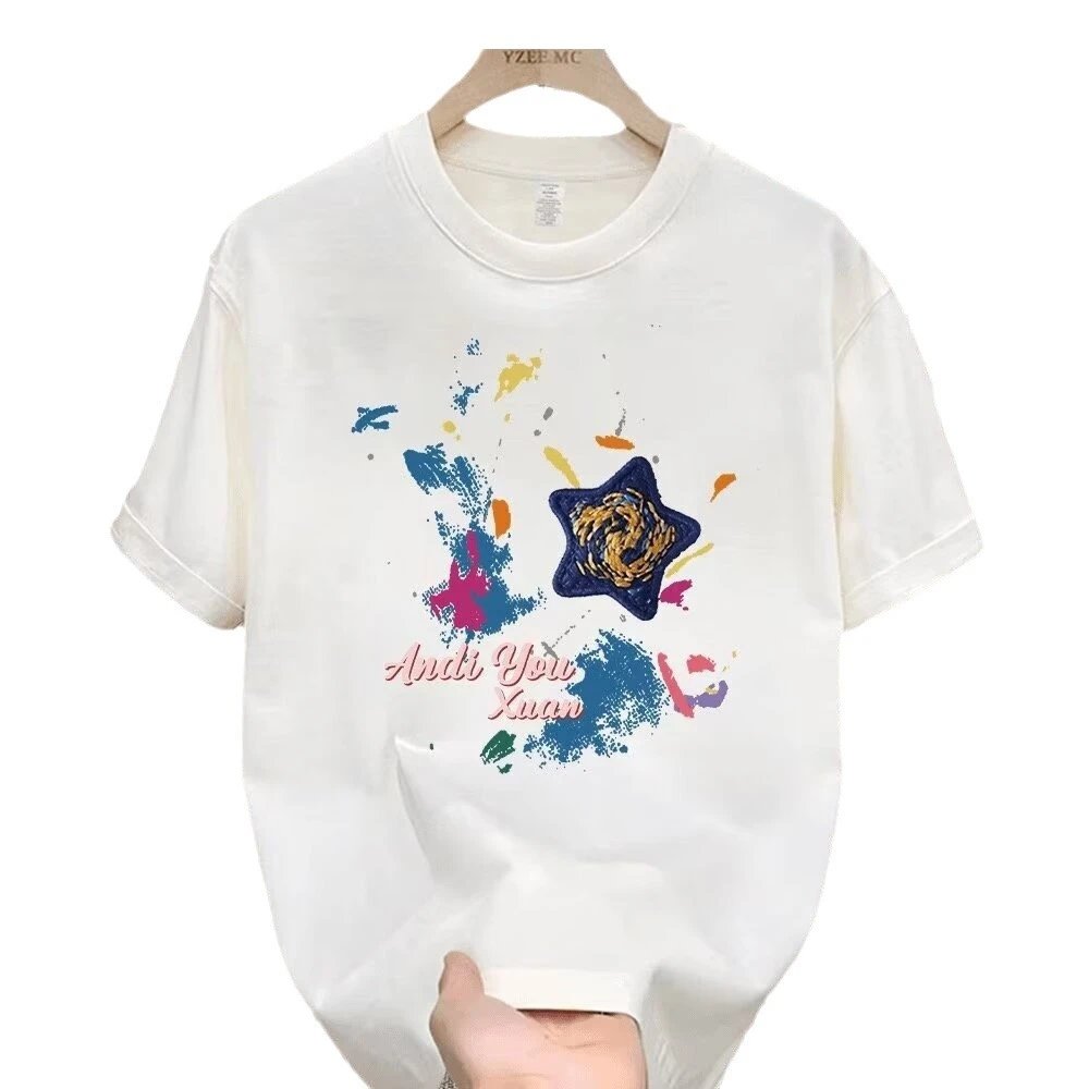 YZEE MC Graphic Print White Oversized T-Shirt
