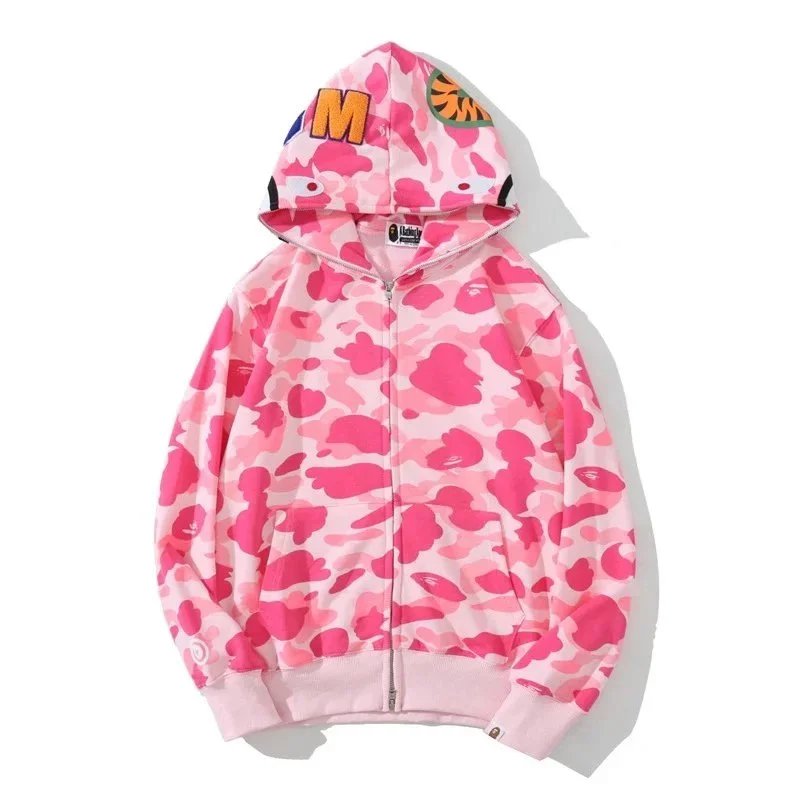 A Bathing Ape Shark Camo Hoodie Multicolor Streetwear