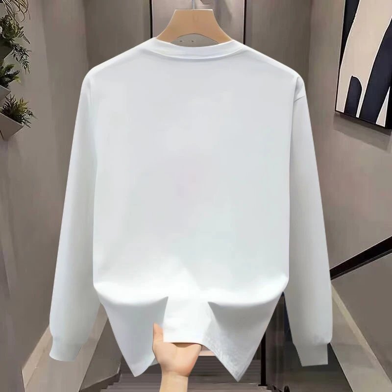 Jaleeman Logo Print White Oversized Crewneck Sweatshirt