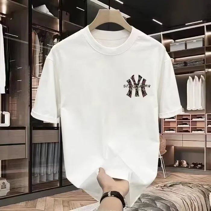 White Cotton T-Shirt with Embroidered NY Logo Casual Style