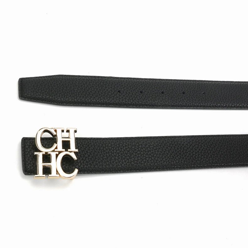Carolina Herrera Belts CH monogram buckle pebbled belt image 3