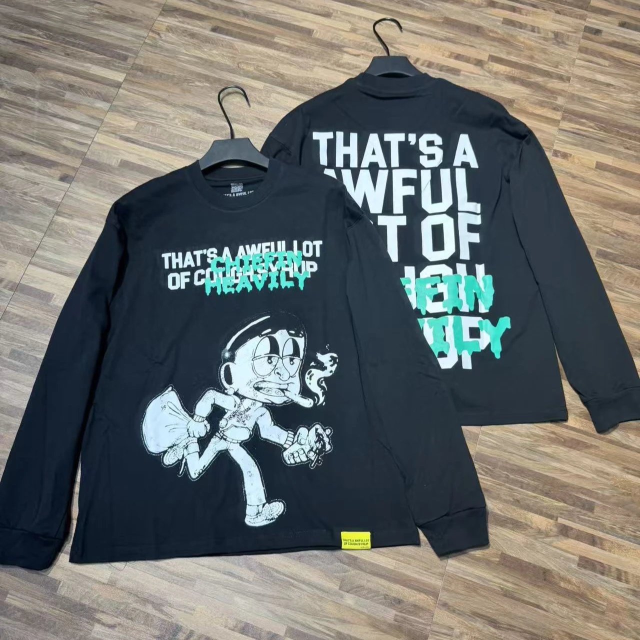 That's A Awful Lot Of Cough Syrup White Graphic Long Sleeve T-Shirt