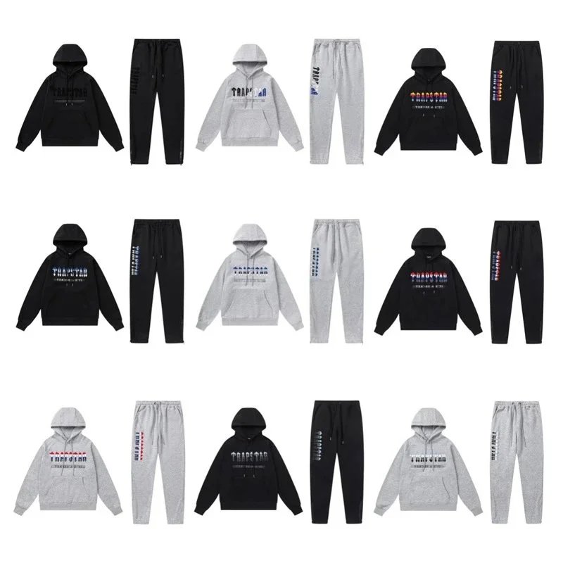 Trapstar Hooded Sweatshirt Black Gray Graphic Streetwear