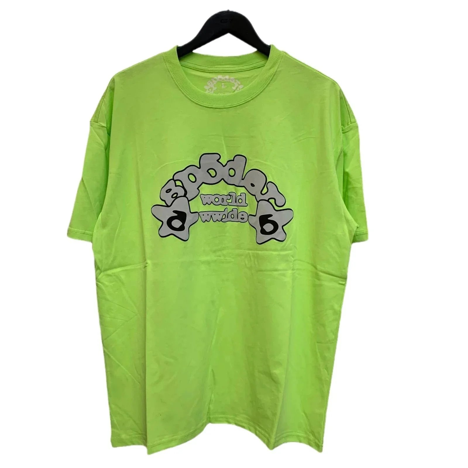 Spider Graphic Print Black White Yellow Pink Green T-Shirt
