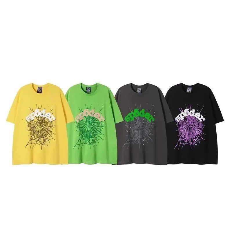 Spider Web Print Graphic T-Shirt Assorted Colors Streetwear