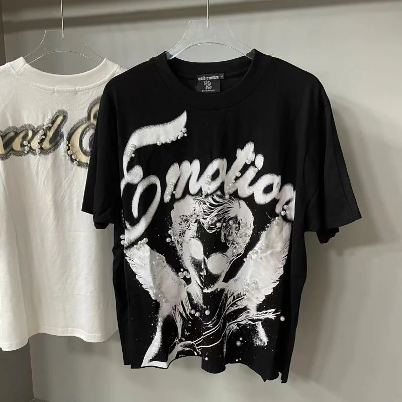 Mixed Emotions T-Shirts Graphic rhinestone T-shirt — EM 20#Black