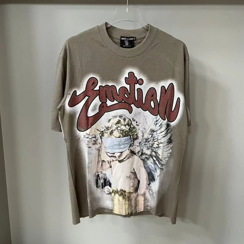 Mixed Emotions T-Shirts Graphic rhinestone T-shirt — EM 17#Khaki