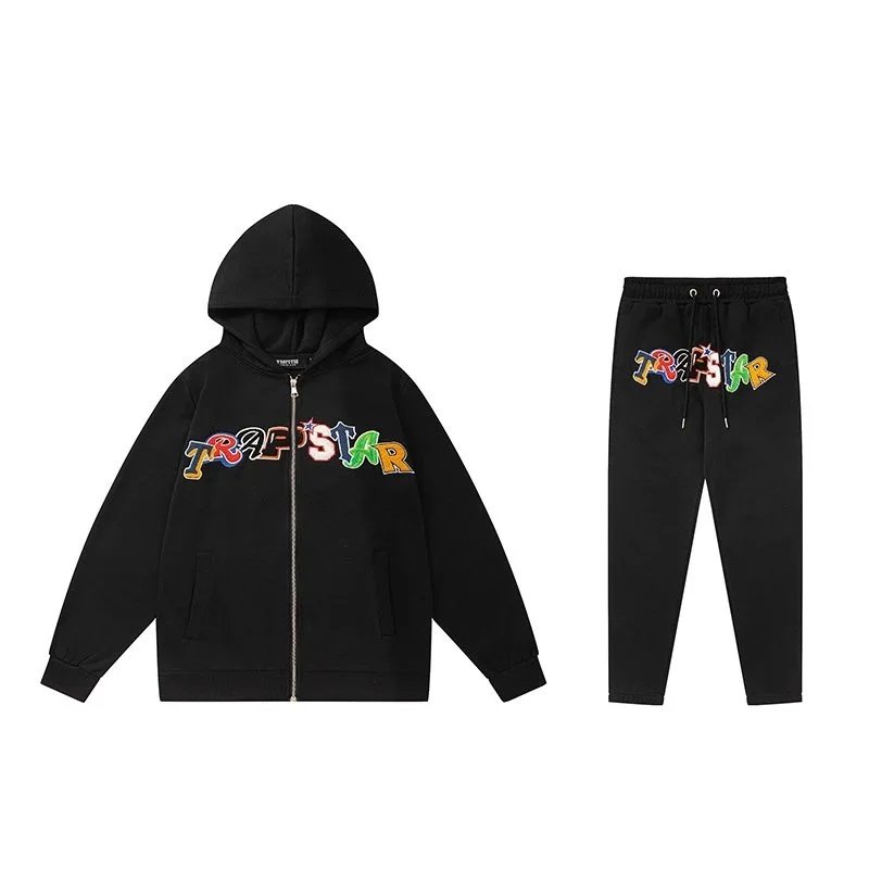 Trapstar Black Graphic Hoodie And Jogger Set