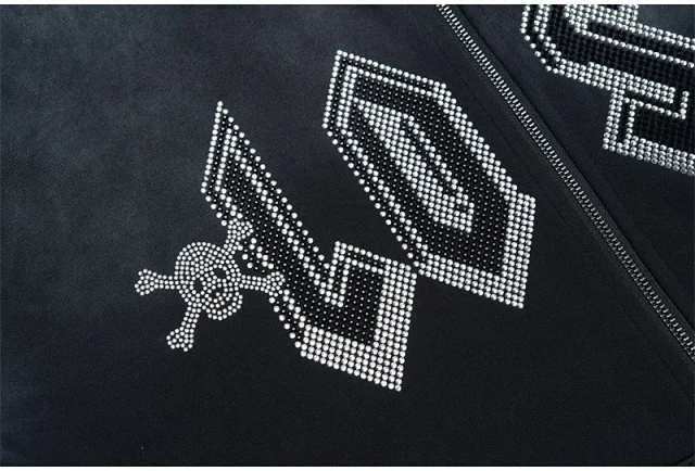 Lost Tracksuits Rhinestone Logo Distressed Zip-Up Hoodie and Jogger Set product detail image 36