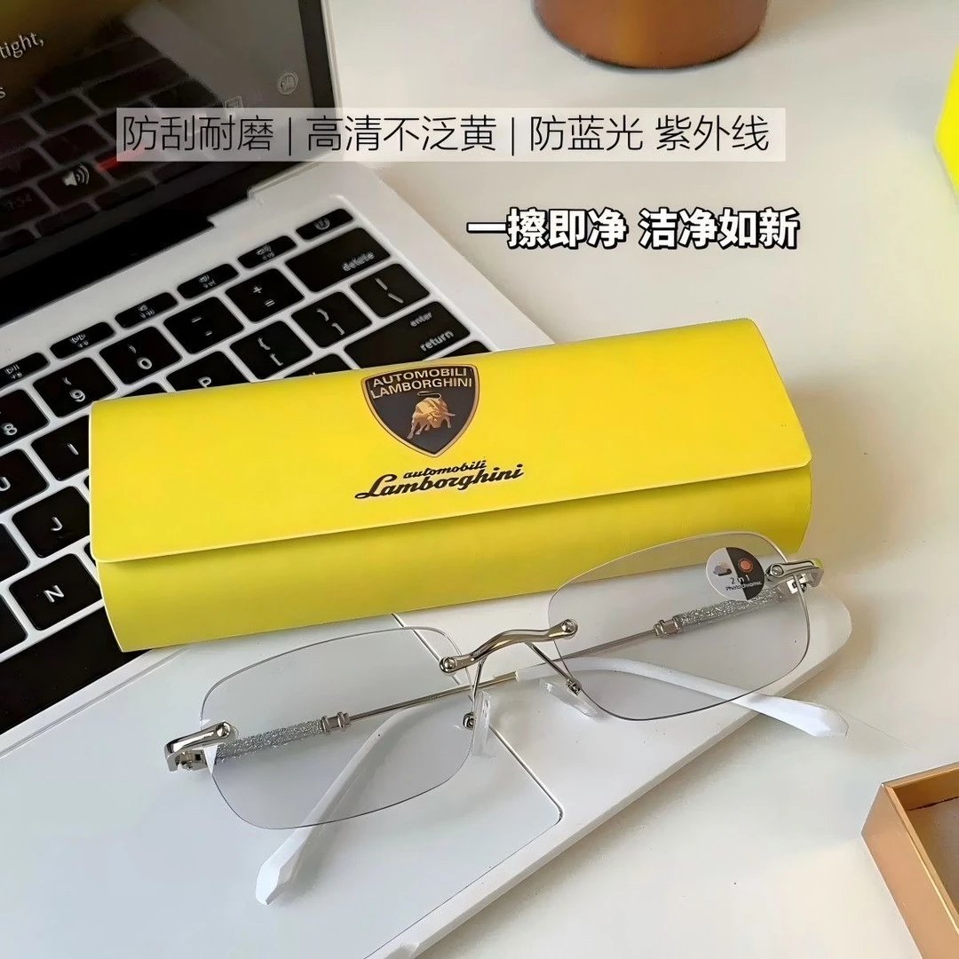 Automobili Lamborghini Rimless Gray Silver Sportive Eyewear