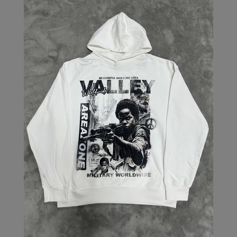 Unbranded Hoodies & Sweatshirts Graphic-print pullover hoodie — VA 22 white