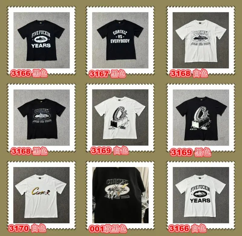 Graphic Print T-Shirt 3121 White Black Pink Casual
