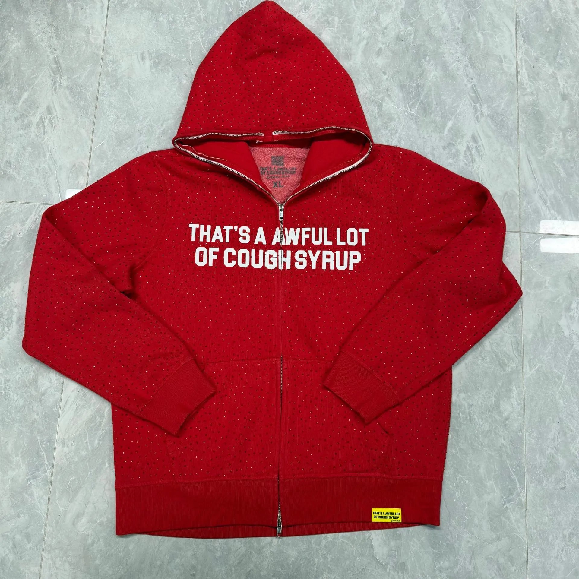 That's A Awful Lot Of Cough Syrup Black Perforated Graphic Hoodie