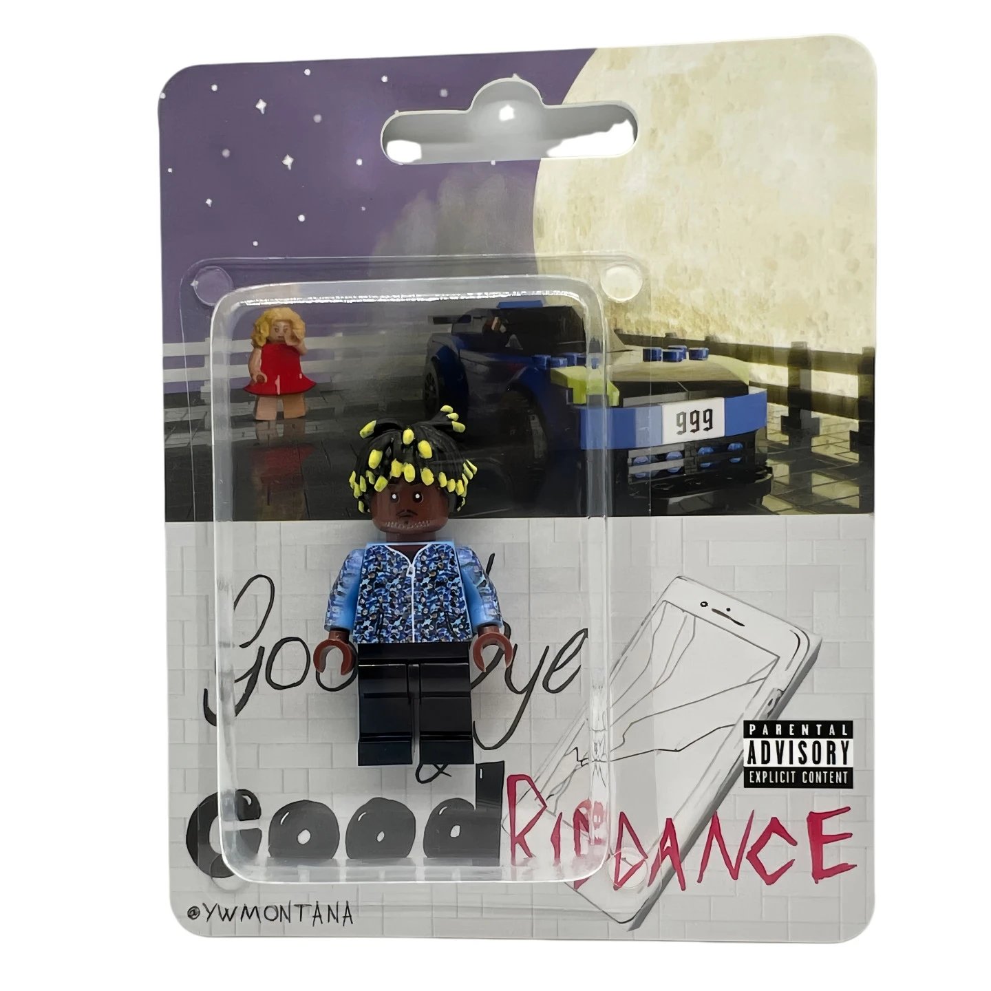 LEGO Minifigure Juice WRLD Blue Patterned Jacket Collectible Figure