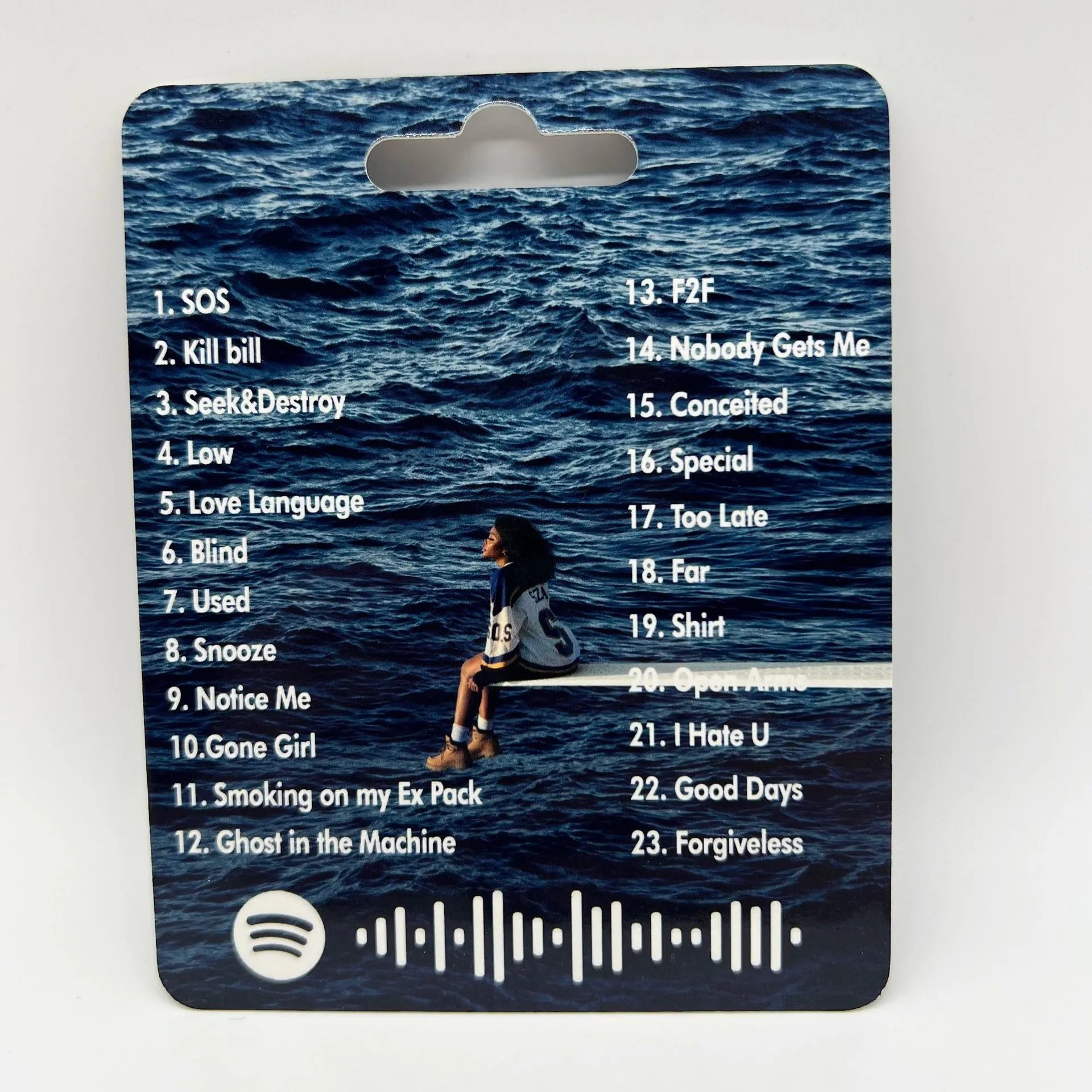 Spotify Ocean Wave Playlist Card Blue Minimalist Music Access Card