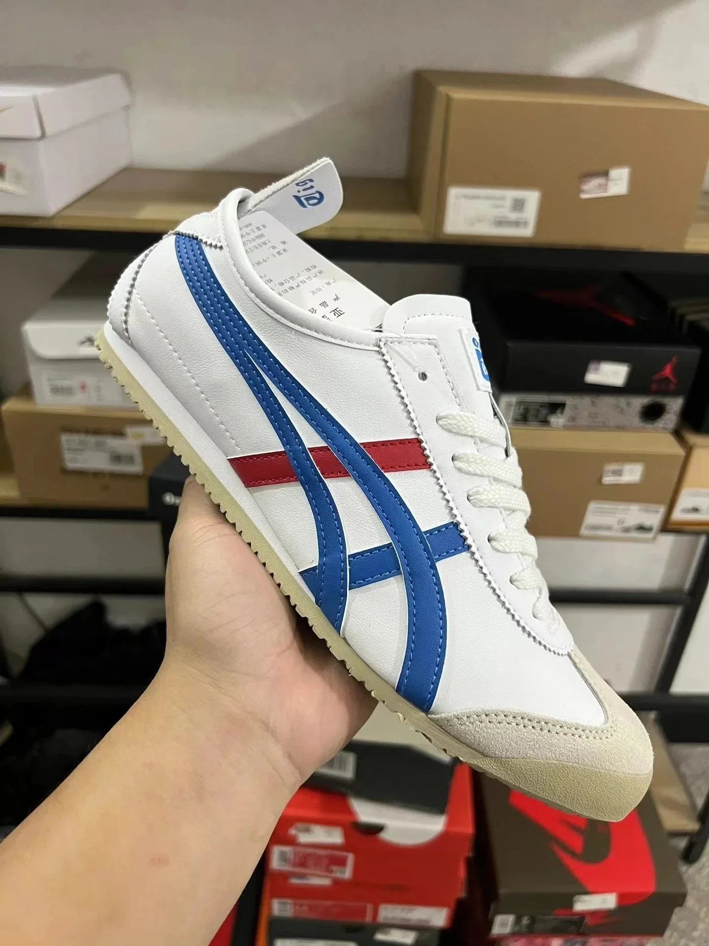 Onitsuka Tiger Mexico 66 White Blue Red Classic Sneakers