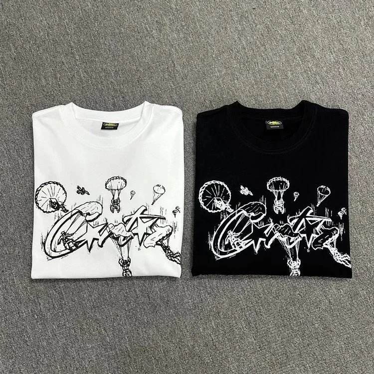 CRTZRTW Graphic Print White Black Streetwear T-Shirt
