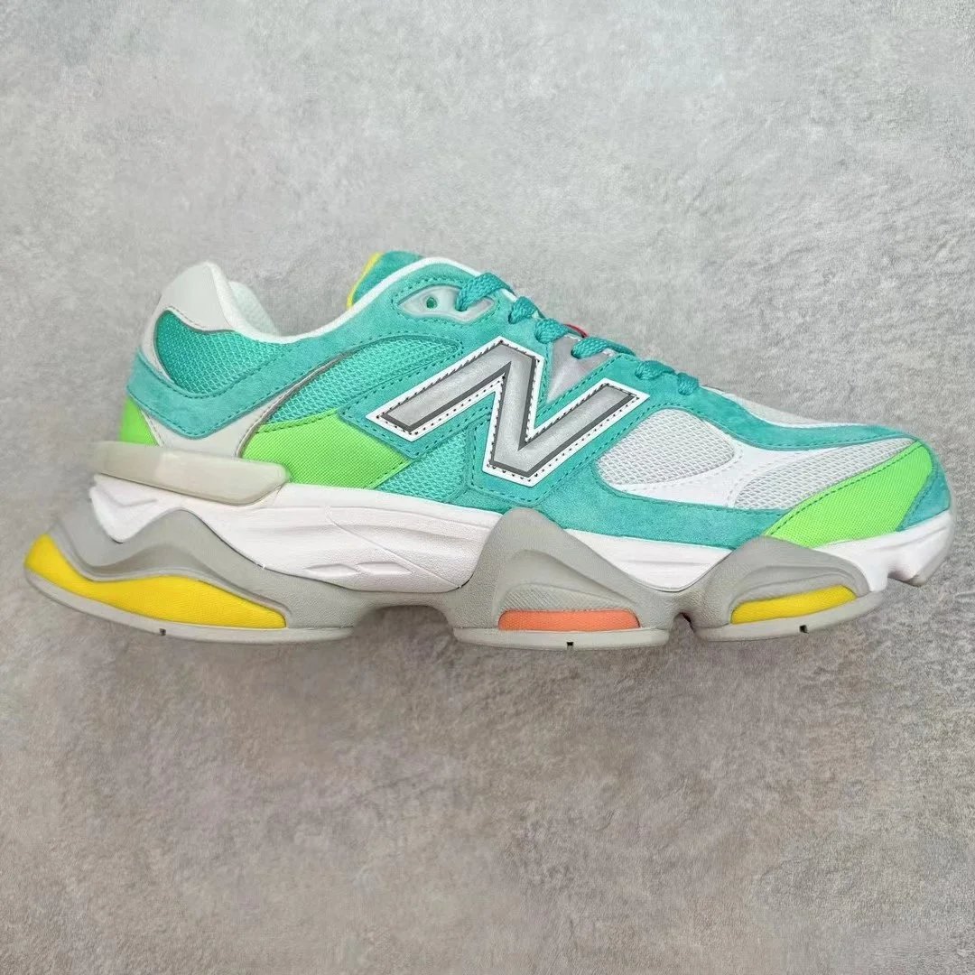 New Balance 9060 Teal Lime White Chunky Sneakers