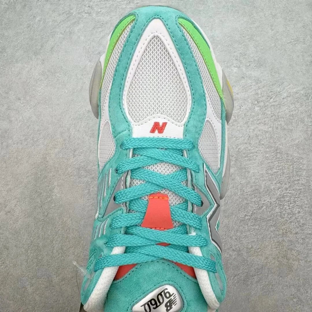 New Balance 9060 Teal Lime White Chunky Sneakers