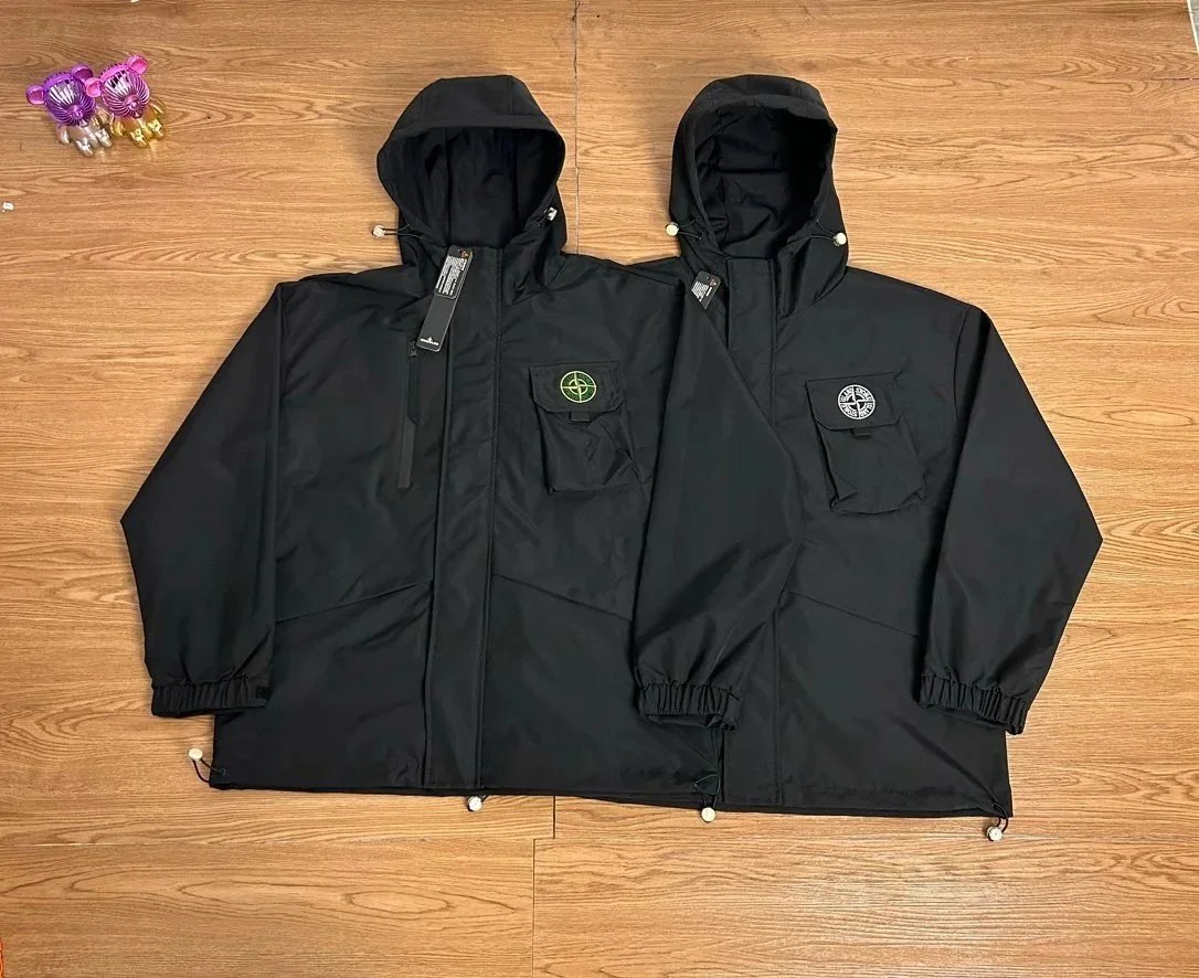 Stone Island Grey Hooded Windbreaker Jacket