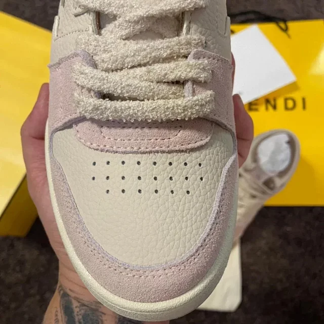 Fendi Sneakers Low-top lace-up leather and suede product detail image 12