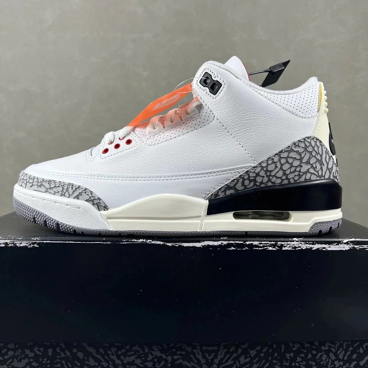 Nike Air Jordan 3 White Cement Grey Retro Sneakers