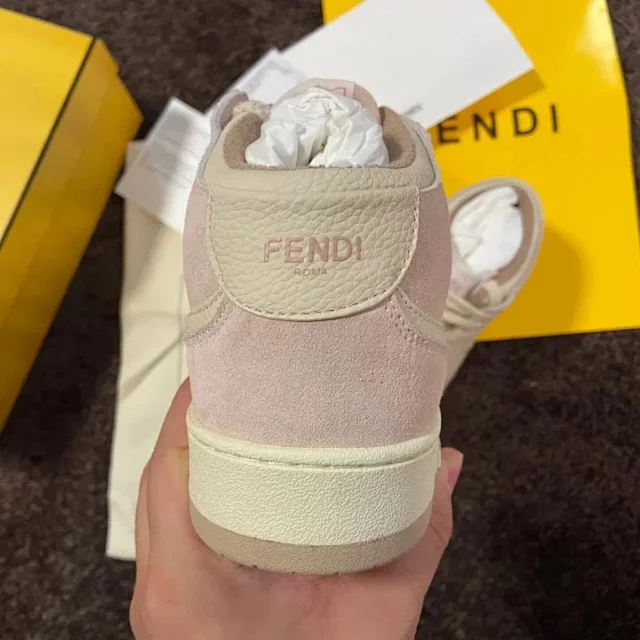 Fendi Sneakers Low-top lace-up leather and suede product detail image 16